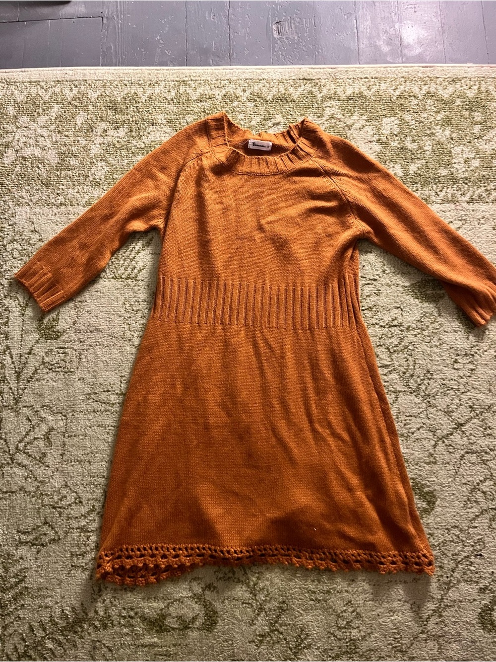 Vernacular Rust Orange Knit Sweater Dress